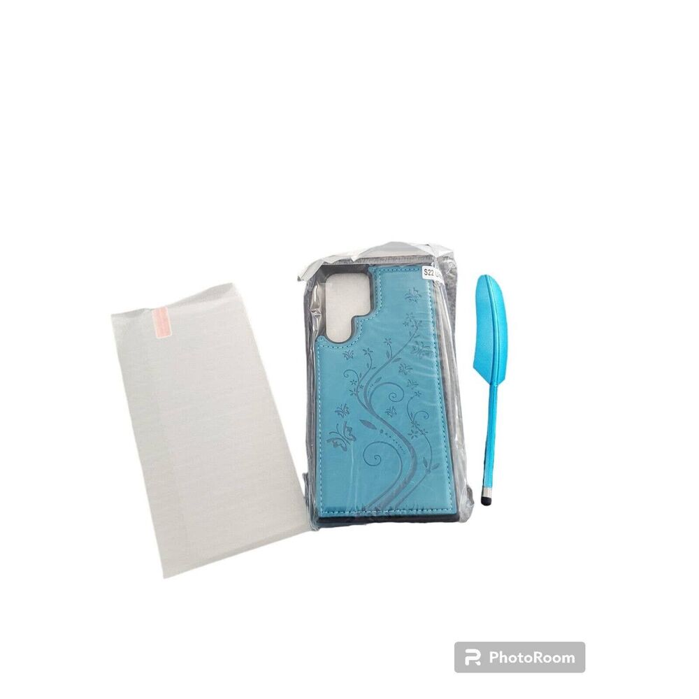 Leather Butterfly Flip Card Wallet Phone Case For Samsung S22 Ultra
